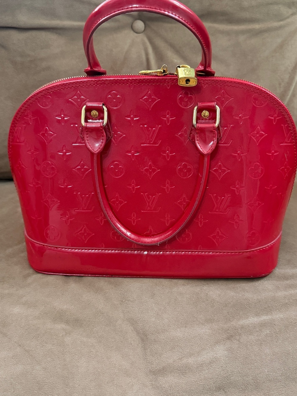 Inspire Patent Satchel in Bright Red